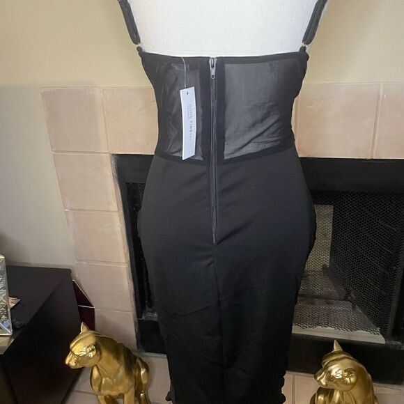 NWT plus Size Formal / Party/ Sexy Black Dress Ruched Sheer - Picture 4 of 10